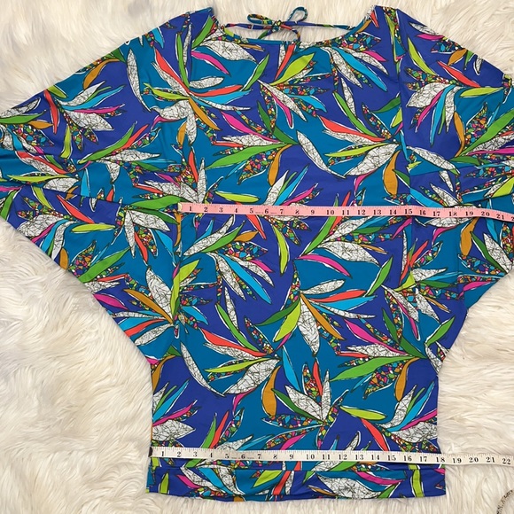 NWOT Trina Turk Multicolored Floral Print Swim Cover-Up Tunic Dress - Picture 3 of 11